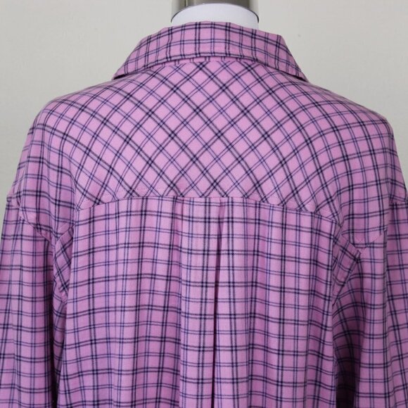 Abound Plaid Button Down Shirt Purple Black Blue Small NWT - Picture 6 of 9